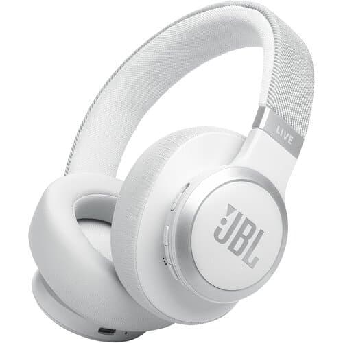 JBL Live 770 NC Over-Ear Noise-Cancelling Headphones (White)