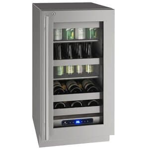 U-Line 5 Class 18 in. Built-In/Freestanding 3.7 cu. ft. Compact Beverage Center with Pull-Out Shelves & Digital Control-Stainless Steel
