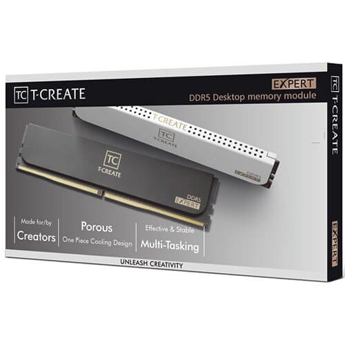 TEAMGROUP 48GB T-Create Expert DDR5 6400 MHz UDIMM Memory Kit (2 x 24GB, White)