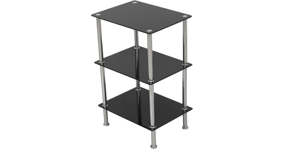 AVF Group S33-A 3-Tier Square Glass Shelving Unit