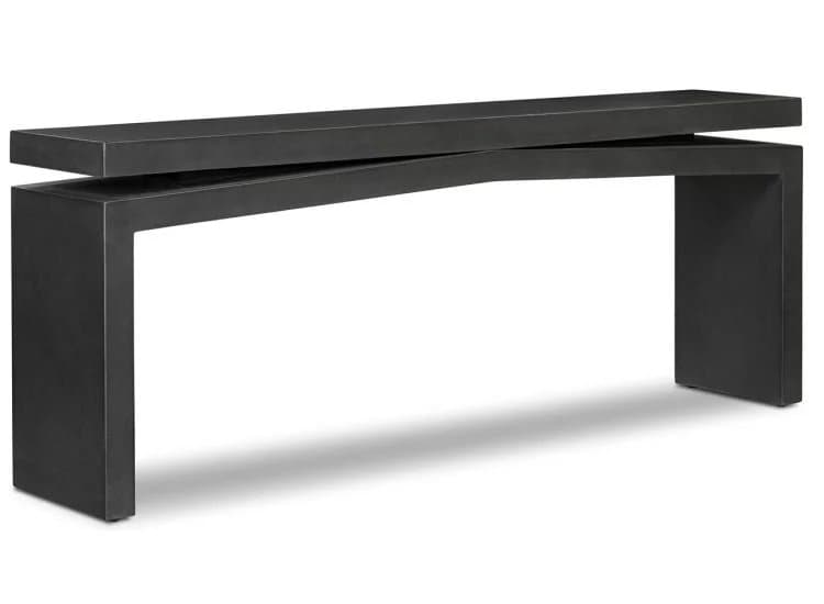 Four Hands Matthes Outdoor Console Table - Size 79" - in Charcoal Concrete - 249055-002