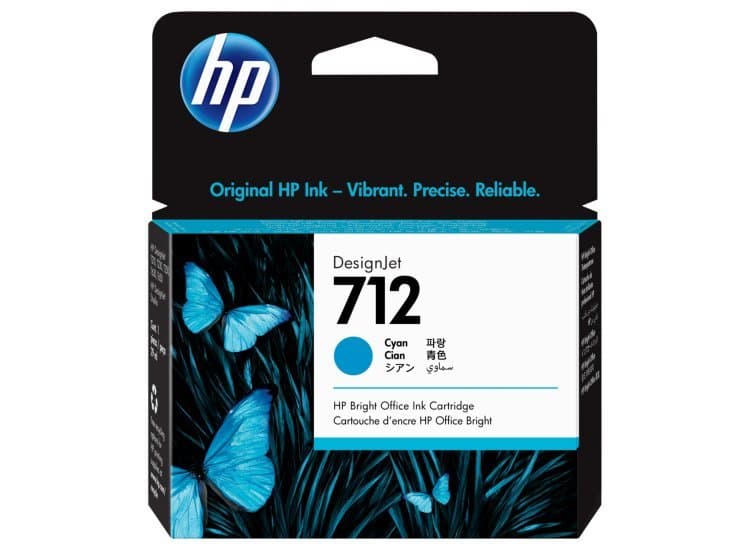 HP 712 29ml DesignJet Ink Cartridge, Cyan