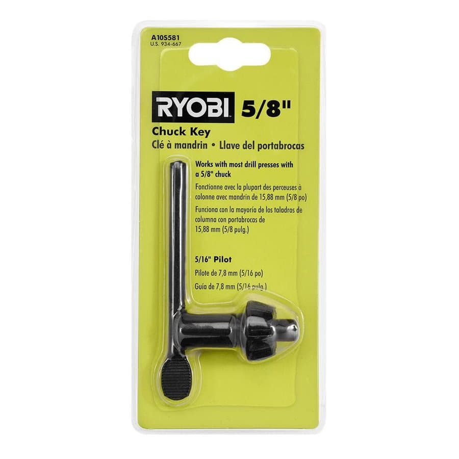 5/8 in. Black Metal Chuck Key with 5/16 in. Pilot