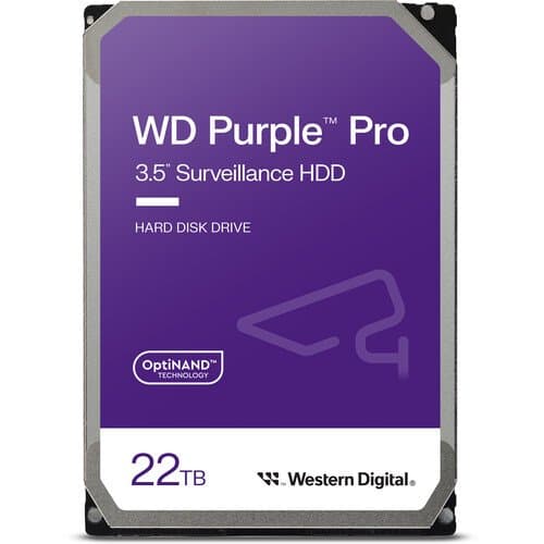 WD 22TB Purple Pro 7200 rpm SATA III 3.5" Internal Surveillance Hard Drive (Retail)