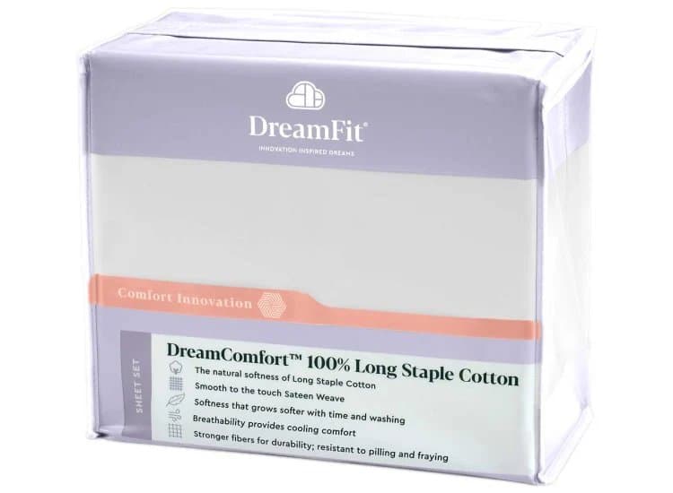 DreamFit DreamComfort Long Staple Cotton White Twin XL Sheet Set