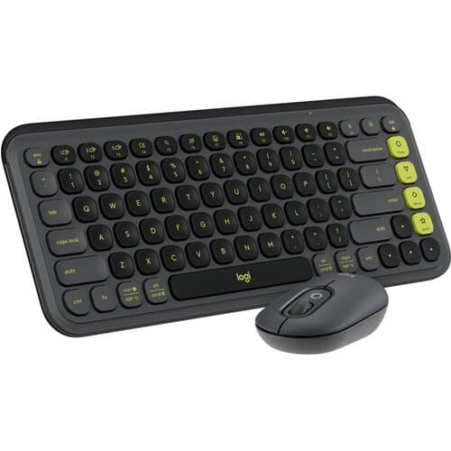 Logitech POP ICON Wireless Keyboard & Mouse Combo (Graphite & Green)