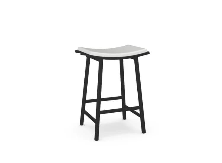 Amisco Nathan Blizzard/Black Coral Counter Stool