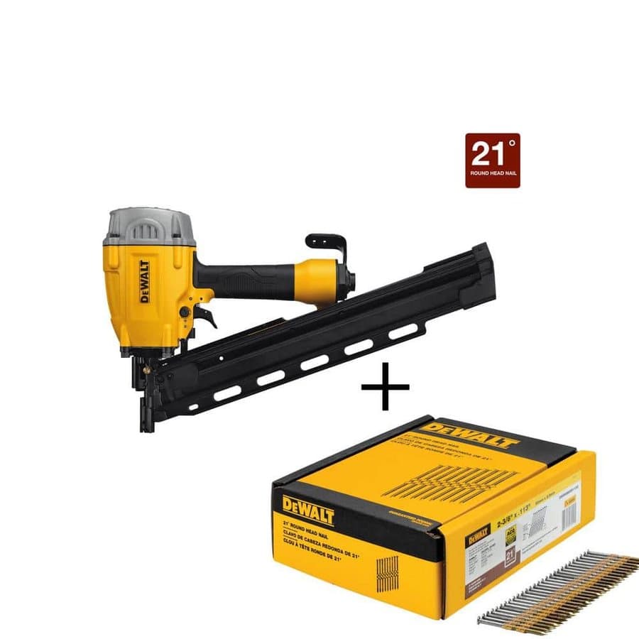 21° Pneumatic Collated Framing Nailer with Bonus 2-3/8 in. Framing Nails