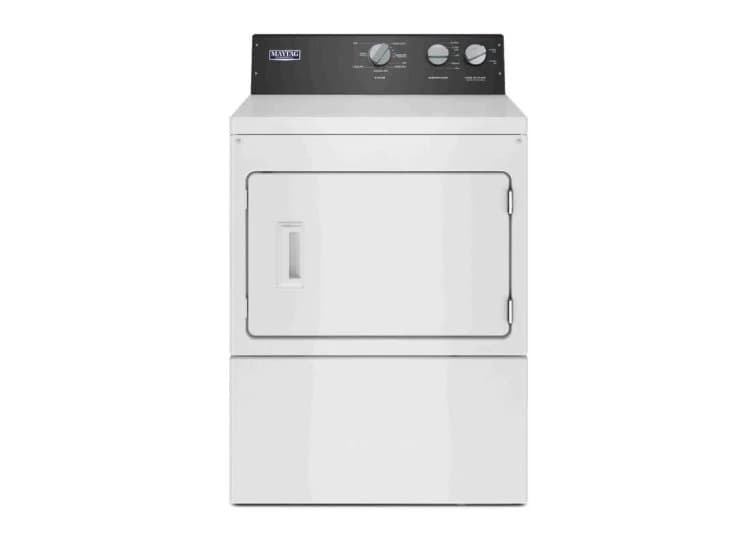 Maytag 27-Inch Commercial-Grade Single-Load Gas Dryer in White, Non-Coin-MGDP586KW