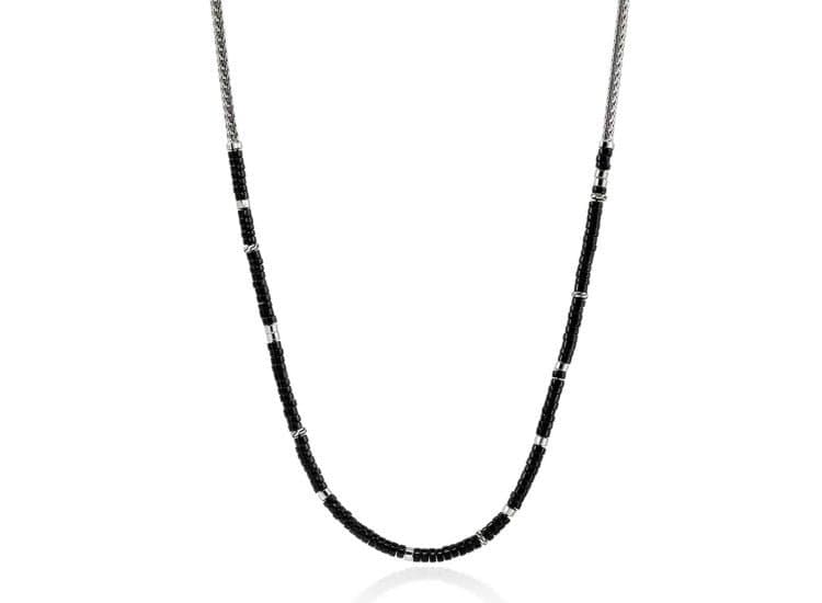 John Hardy Heishi Chain Necklace, Sterling Silver with Treated Black Onyx