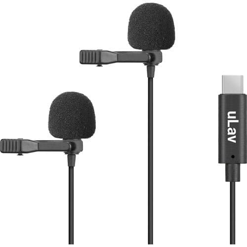 Movo Photo uLav-DUO Dual Digital Omnidirectional Lavalier Microphone with USB Type-C Connector