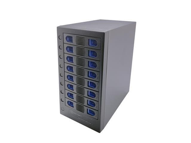 SYBA SY-ENC50125 Black Hard Drive Enclosure USB 3.2 (10Gbps) Type-C 8 Bay 2.5 Inch and 3.5 Inch SATA Hard Drive External Hard Drive Enclosure