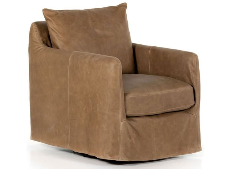 Four Hands Banks Slipcover Swivel Chair, Palermo Drift