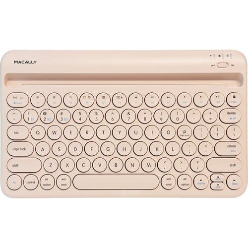 Macally Compact Rechargeable Bluetooth Keyboard (Brown)