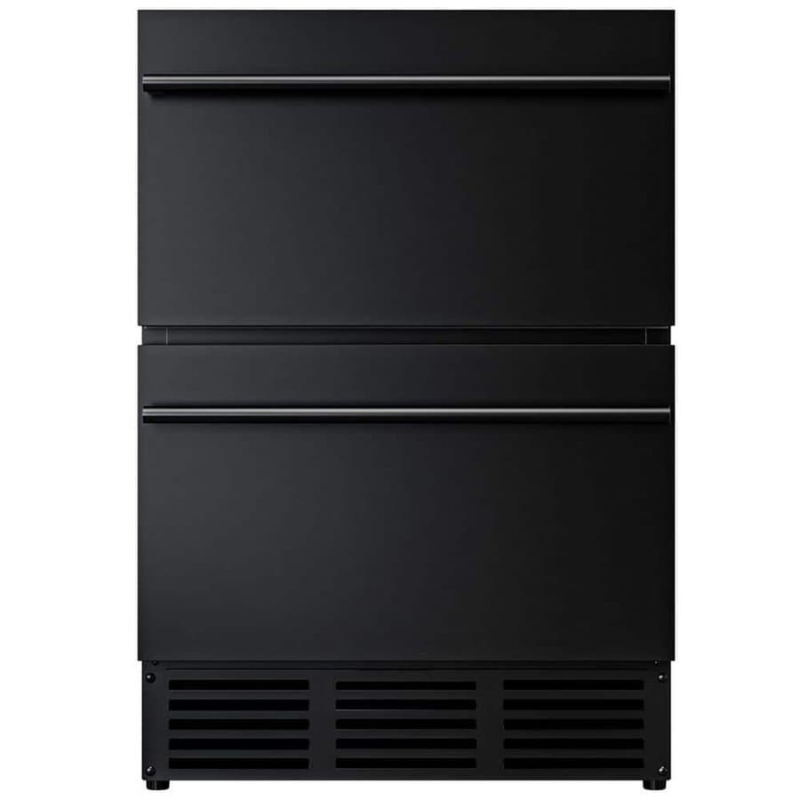 24 in. 5 cu. ft. Built-In and Standard Double Drawer Refrigerator in Black Stainless Steel, Digital Temperature Control