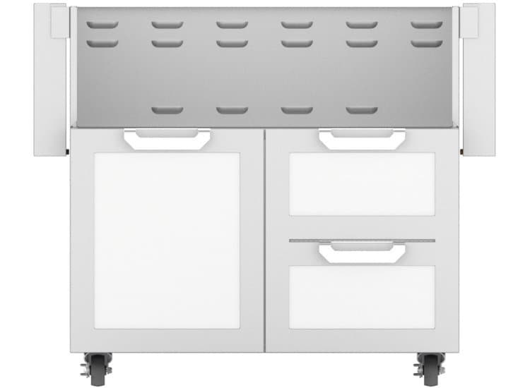 Hestan 36" Froth White Double Drawer & Door Grill Cart
