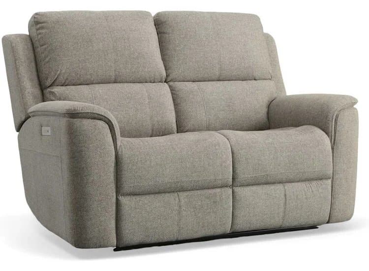 Flexsteel Henry Fabric Power Reclining Loveseat w/ Power Headrests & Lumbar
