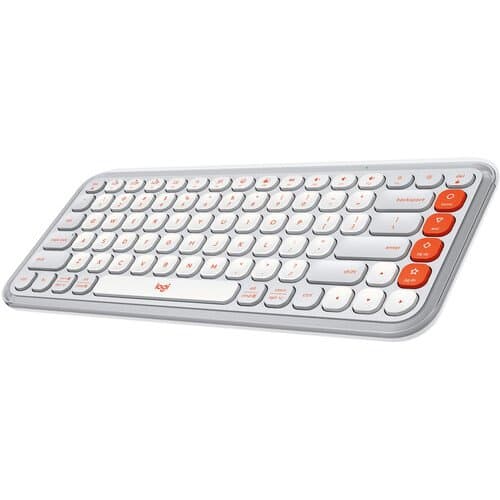 Logitech POP ICON KEYS Wireless Keyboard (Off-White & Orange)