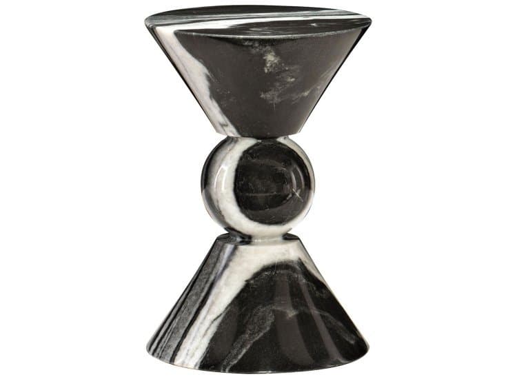 Bernhardt Jax Accent Table, Honed Black and White Marble