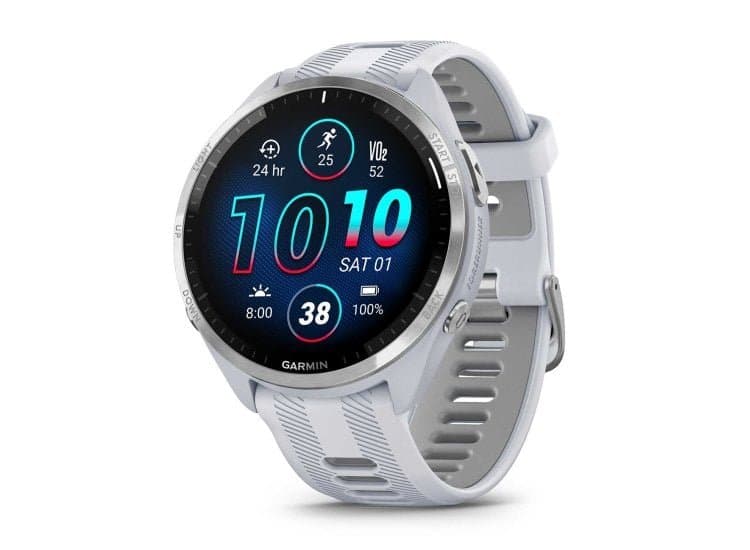 Garmin Forerunner 965 Whitestone/Powder Gray Silicone Band Smartwatch, 48mm