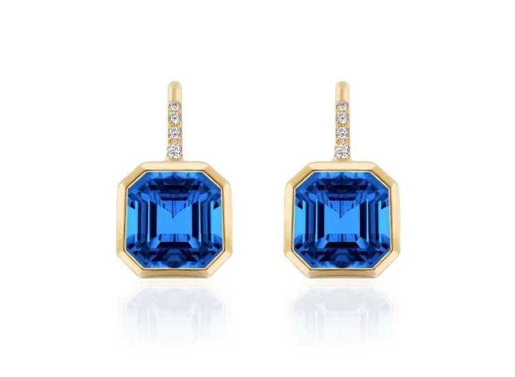 Goshwara Gossip Octagonal Bezel Drop Earrings with Prasiolite