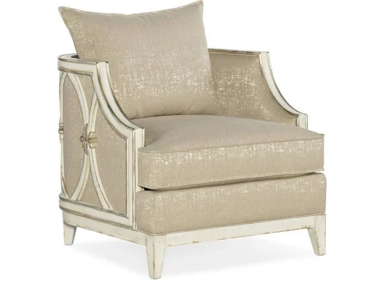Hooker Furniture Living Room Sanctuary Mariette Lounge Chair in Chalet | Glitter Pearl Fabric