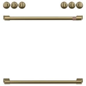Cafe Handle Kit For Range, Brushed Brass