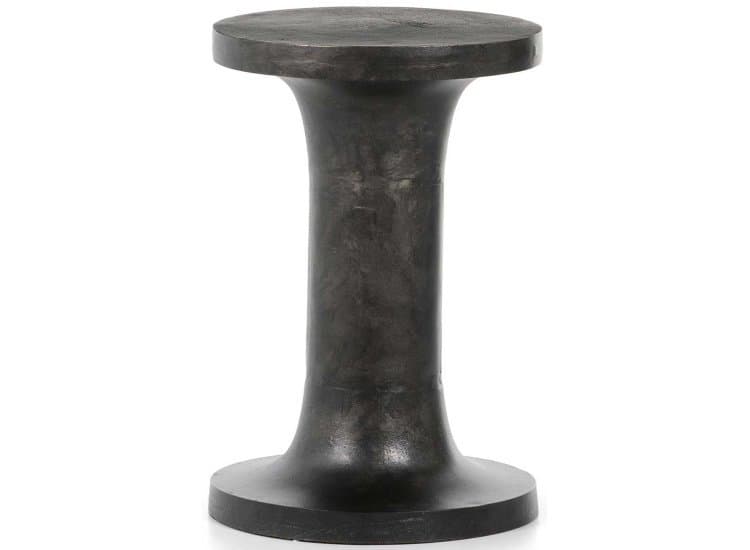 Four Hands Gino End Table, Raw Black