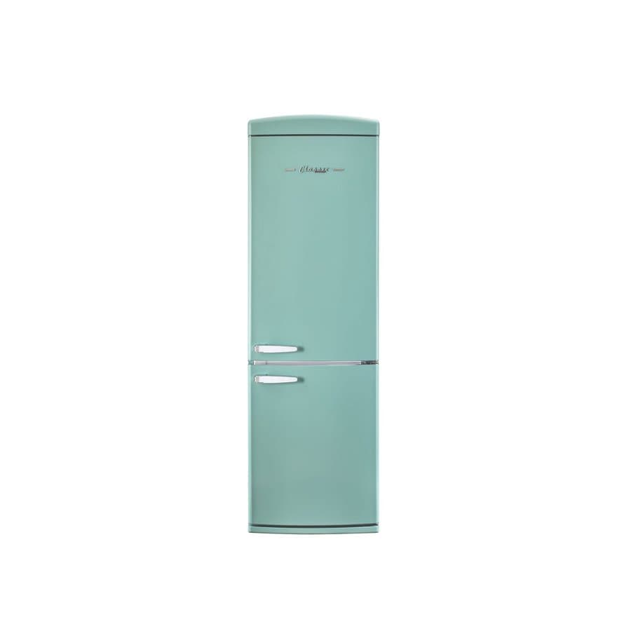 UNIQUE Classic Retro 12-cu ft Counter-Depth 24-in Wide Bottom-Freezer Refrigerator Ocean Mist Turquoise ) Garage Ready ENERGY STAR Certified