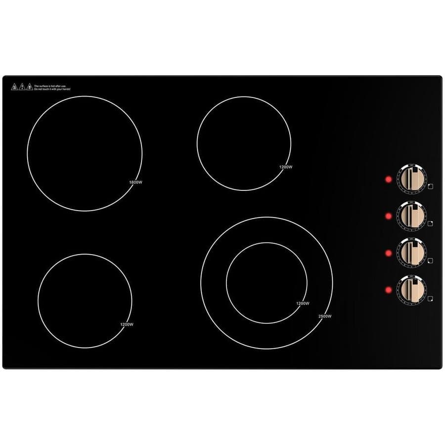 30 in. 4 Elements Radiant Electric Cooktop in Black with 9 Heating Level (240-Volt/6700-Watt)