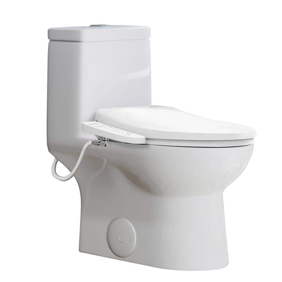 HOROW Elongated 1-Piece Bidet Toilet with Electric Heated Seat Auto Wash Night Light