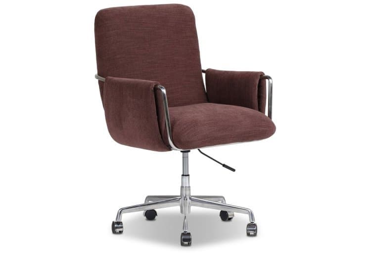 Four Hands Sherman Lowback Desk Chair, Laughlin Plum Fabric