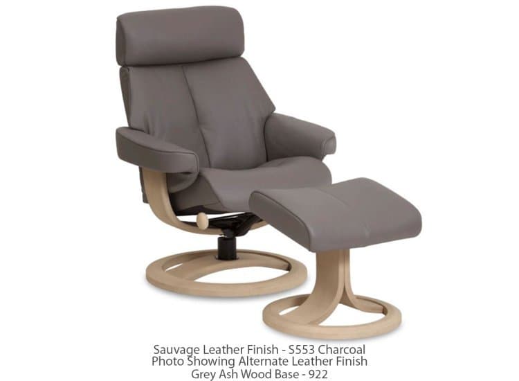IMG Nordic 85 Sauvage Charcoal Standard Recliner & Ottoman