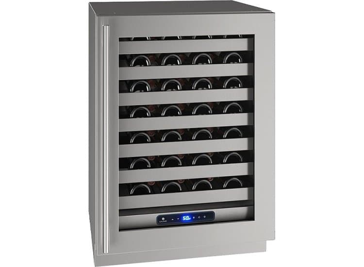 U-Line 5.2 Cu. Ft. Wine Refrigerator Right-Hinge 24-Inch Wide, Stainless Frame with Lock-UHWC524-SG41A