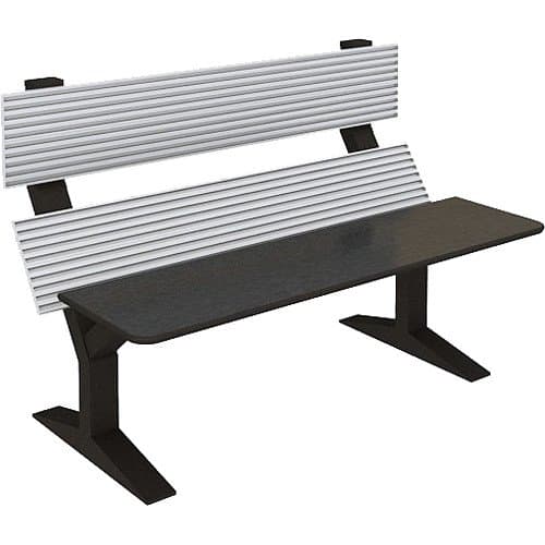 Winsted EnVision Double Tier with 15" Slat-Wall Command Console (Black/Silver, 84")