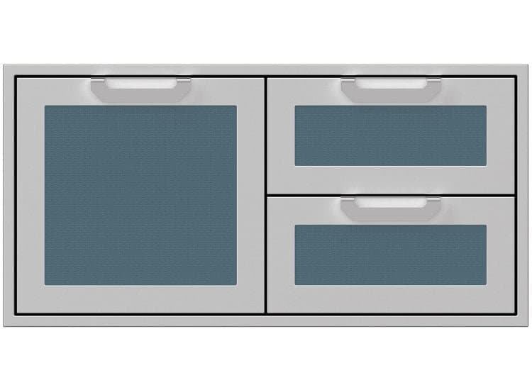 Hestan 42" Pacific Fog Outdoor Double Drawer And Storage Door Combination