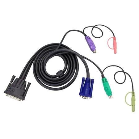 Aten 2L1701P 6' DB-25M to HDB and PS/2 Male KVM Cable with Audio
