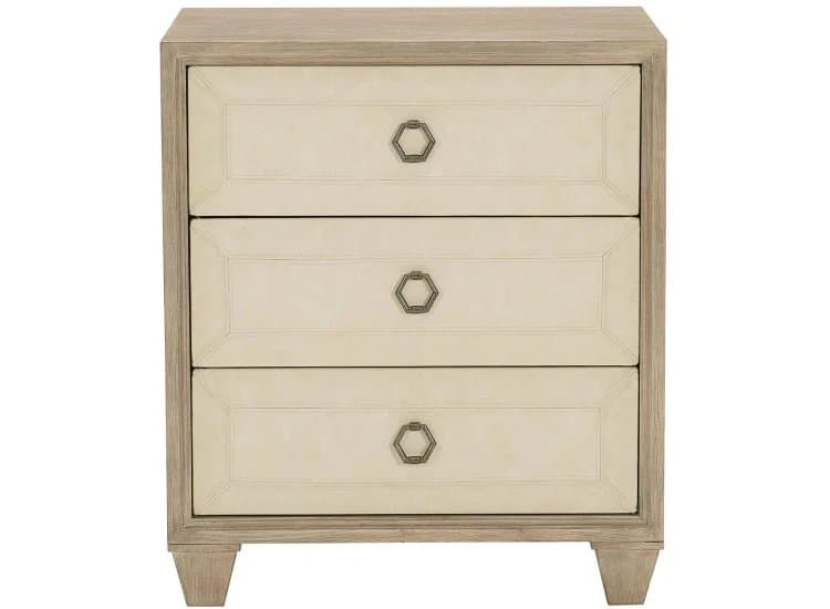 Bernhardt Santa Barbara Nightstand in Sandstone | Vintage Nickel