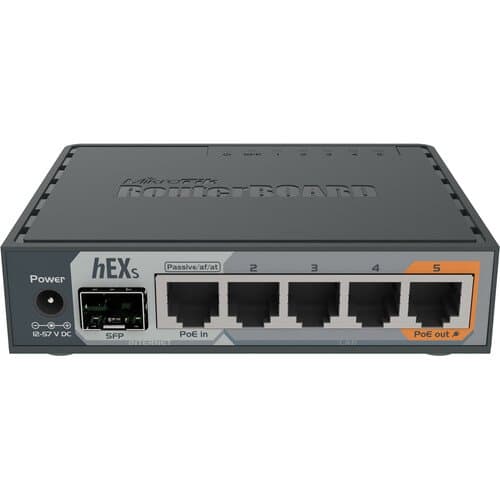MikroTik hEX S 5-Port Gigabit Passive PoE Compliant Managed Router