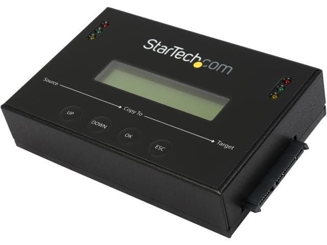 StarTech.com SATDUP11 Black Standalone 2.5 / 3.5" SATA Hard Drive Duplicator and Eraser
