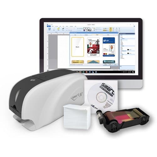 IDP SMART-31S Single-Sided ID Card Printer Kit (250-Print Ribbon)