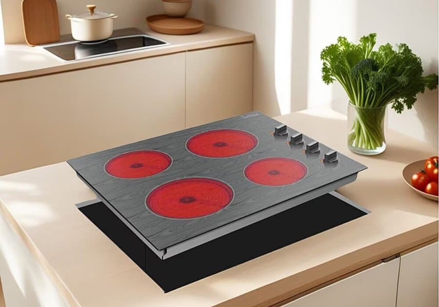 Karinear 4 burner Electric Cooktop 24 Inch 6000W Built-in Wayfair-KNC-D46003-LH06