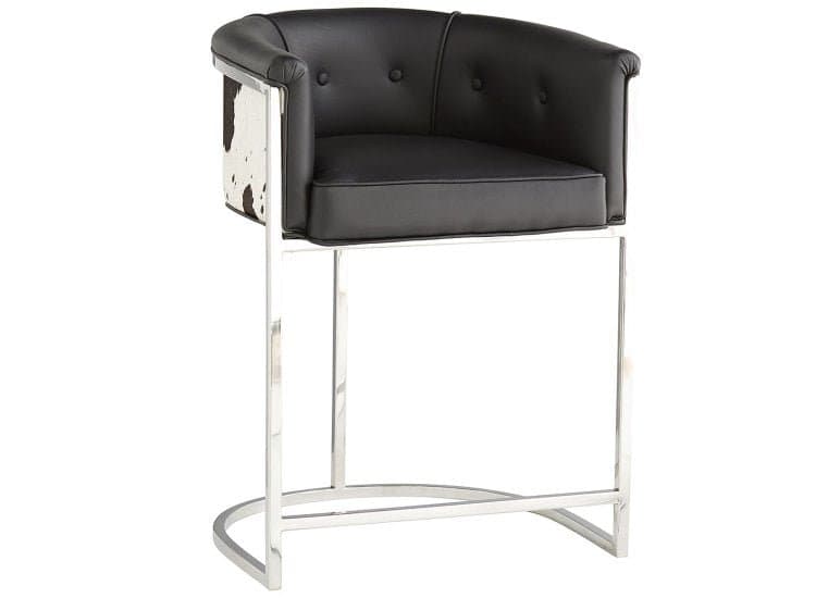 Arteriors Calvin Black And White Hide Counter Stool
