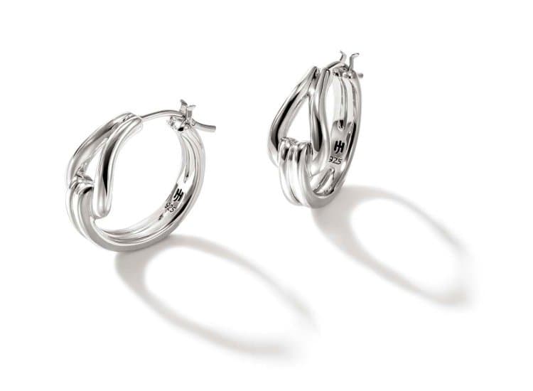 John Hardy Surf Hoop Earrings-Small-in Sterling Silver