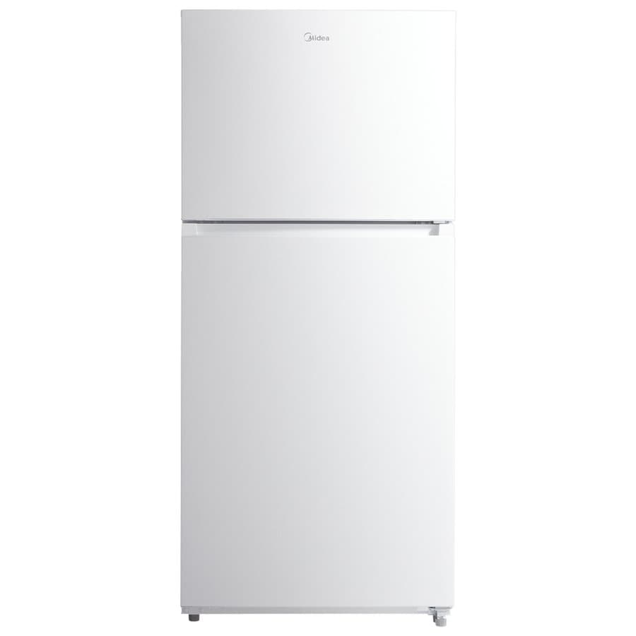 Midea Fingerprint Resistant 20.5-cu ft Standard-Depth 30-in Wide Top-Freezer Refrigerator ( White ) Garage Ready ENERGY STAR Certified