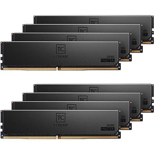 TEAMGROUP 128GB T-Create Master DDR5 6400 MHz ECC RDIMM Memory Kit (8 x 16GB)