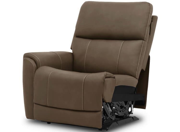 Flexsteel Carter LAF Power Recliner with Power Headrest and Lumbar, Cappuccino Fabric