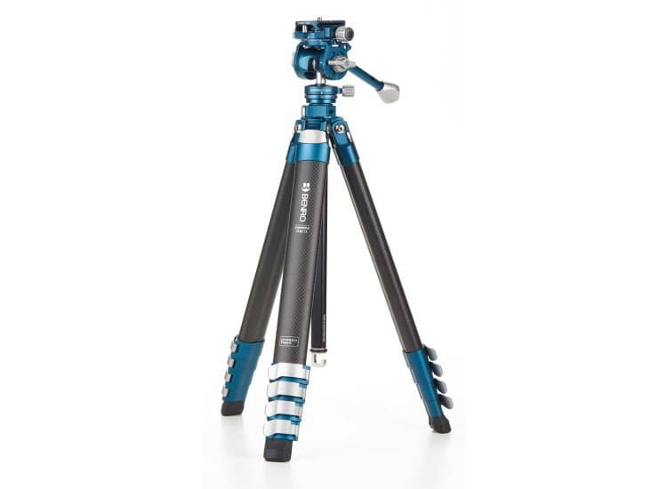 Benro CyanBird 5 Section Tripod, Carbon Fiber Gray/Blue