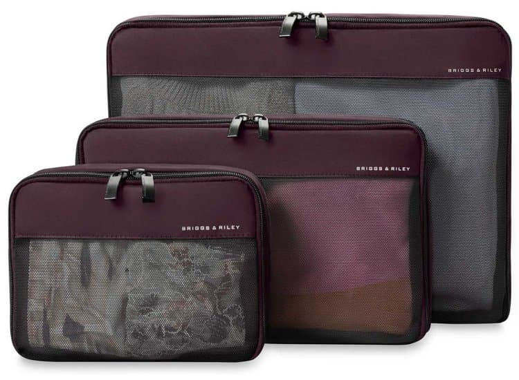 Briggs & Riley Travel Essentials Check, Compression Packing Cube Set in Plum