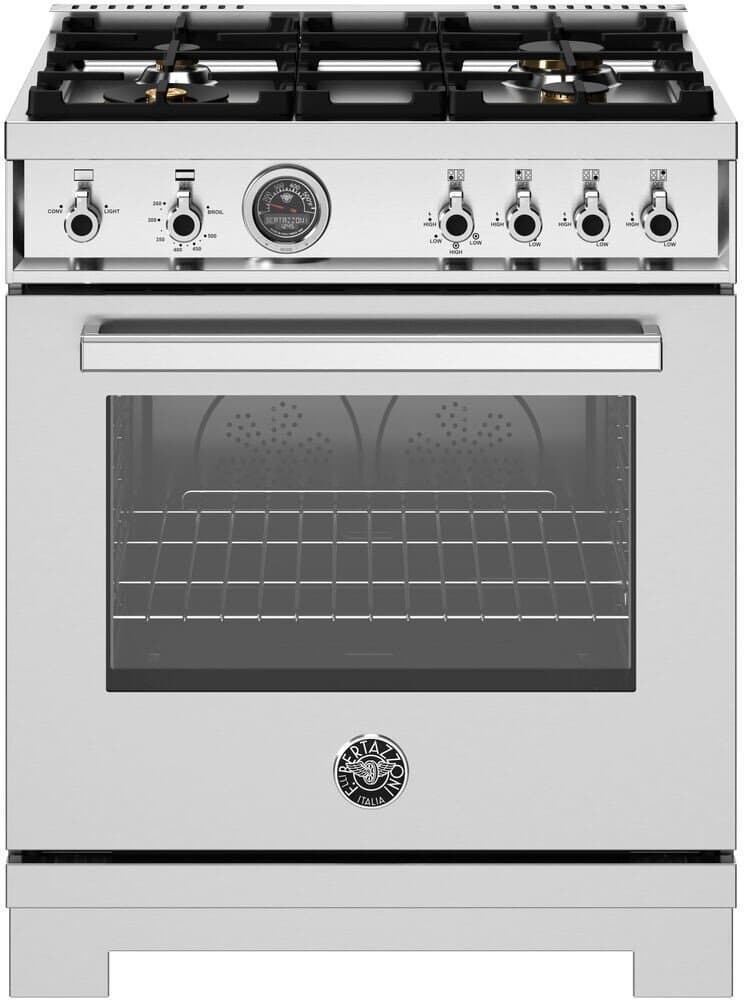 Bertazzoni Professional Series 30 In. Liquid Propane Gas Range, 4 Burners In Stainless Steel - PRO304BFGMXT-LP